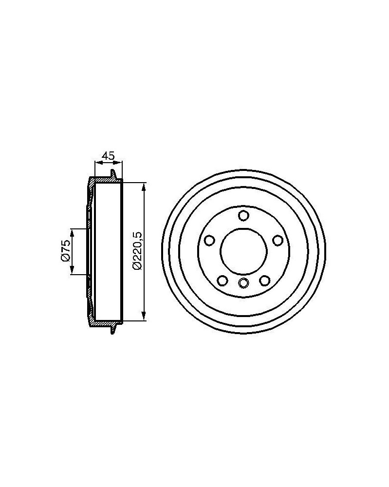 Tambour de frein BOSCH Ref : 0 986 477 043 | Mongrossisteauto.com