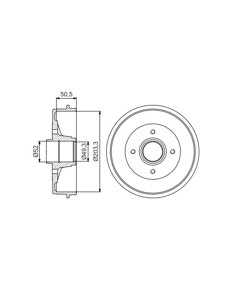 Tambour de frein BOSCH Ref : 0 986 477 197 | Mongrossisteauto.com