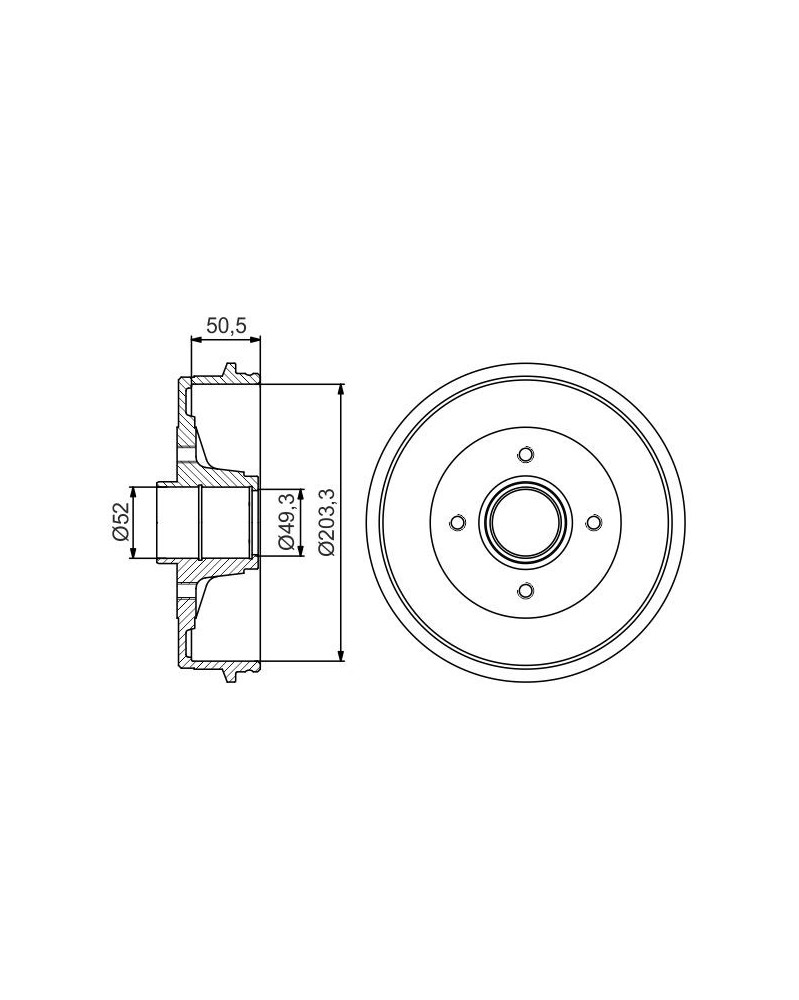 Tambour de frein BOSCH Ref : 0 986 477 211 | Mongrossisteauto.com