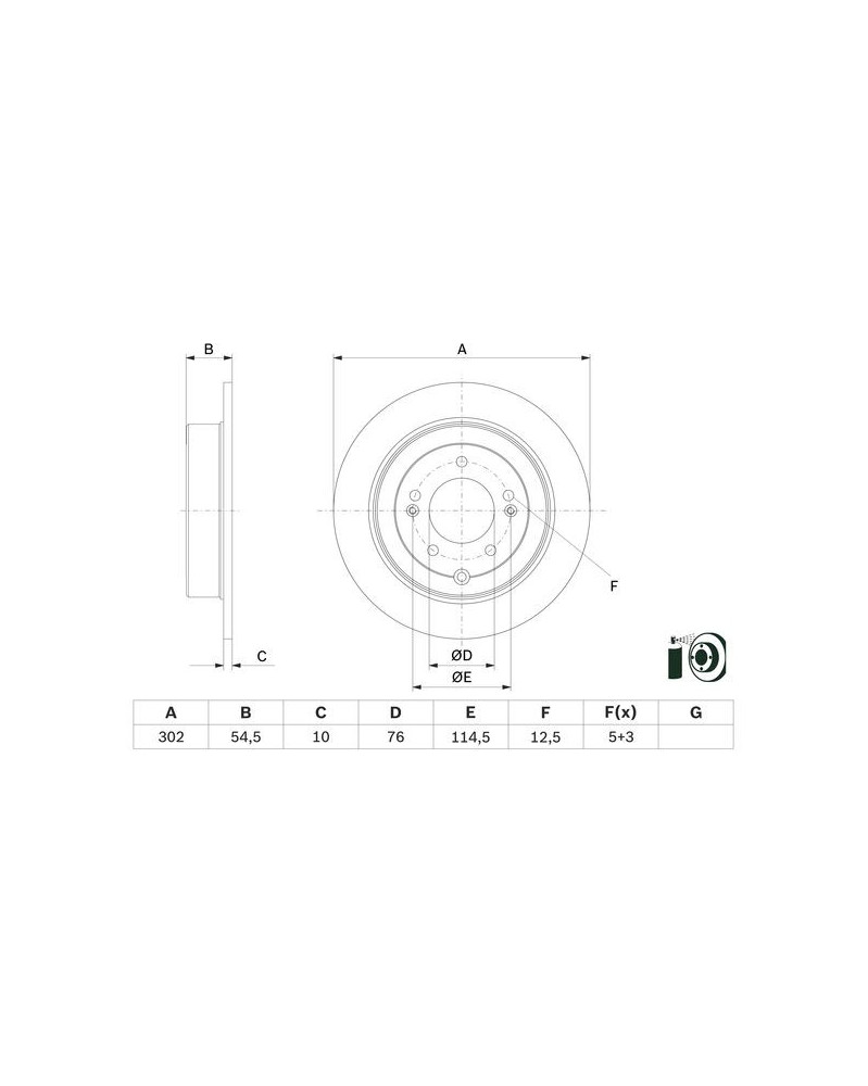 Disque de frein BOSCH Ref : 0 986 479 E45 | Mongrossisteauto.com