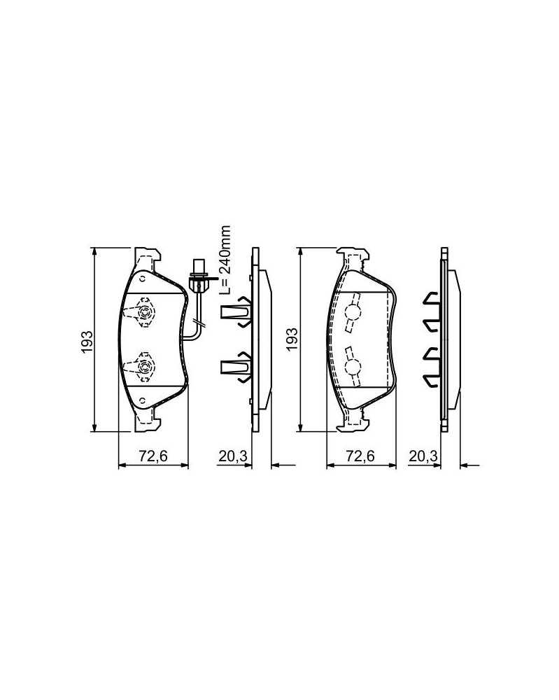 Kit de plaquettes de frein, frein à disque BOSCH Ref : 0 986 494 200 | Mongrossisteauto.com