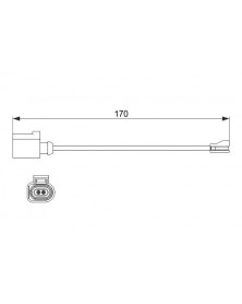 Contact d'avertissement, usure des plaquettes de f BOSCH Ref : 1 987 474 512 | Mongrossisteauto.com