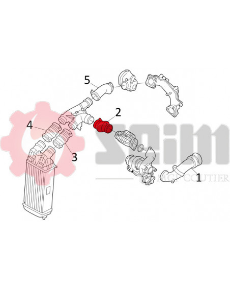 Durite De Suralimentation SASIC 3330043 - Sortie - Compatible Peugeot 207, 208, 308, Citroën Berlingo - 1.6 HDi / BlueHDi