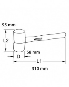 Maillet caoutchouc, marteau (140.5222) - KSTools | Mongrossisteauto.com