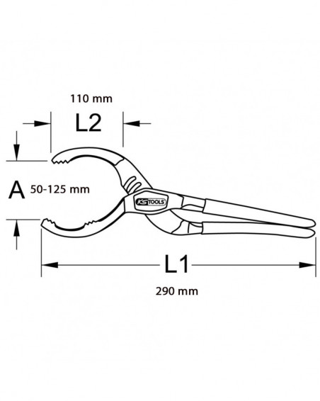 Pince pour filtre à huile-55 à 125 mm à prix mini - KS TOOLS Réf.150.9317