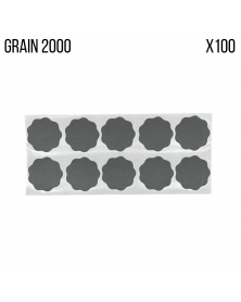 Stickers marguerites, ponçage, grain 2000, Ø38mm, x100 - Dialann | Mongrossisteauto.com