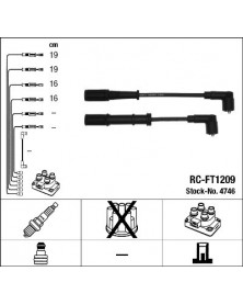 Schéma kit de câbles d'allumage 4746 NGK adaptable OPEL FIAT | Mongrossisteauto.com