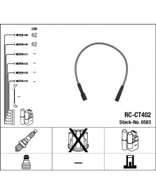 Schéma kit de câbles d'allumage 0583 NGK adaptable PSA | Mongrossisteauto.com