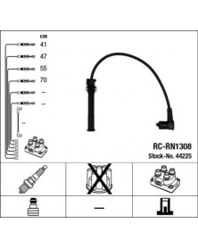 Schéma kit de câbles d'allumage 44225 NGK adaptable RENAULT | Mongrossisteauto.com