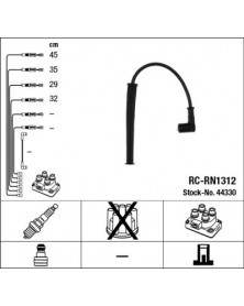 Schéma kit de câbles d'allumage 44330 NGK adaptable NISSAN | Mongrossisteauto.com