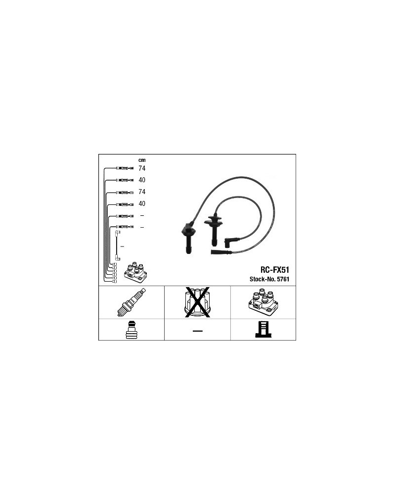 Kit de câbles d'allumage NGK 5761 adaptable SUBARU | Mongrossisteauto.com