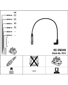 Kit de câbles d'allumage NGK Ref : 7015 | Mongrossisteauto.com