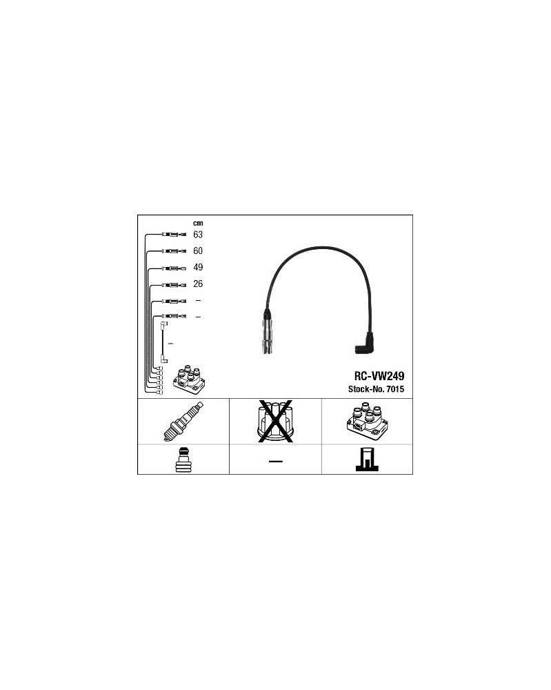 Kit de câbles d'allumage NGK Ref : 7015 | Mongrossisteauto.com