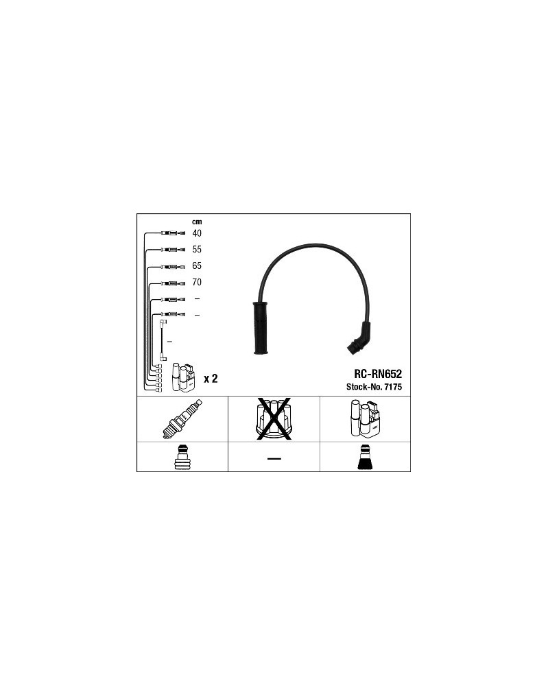 Kit de câbles d'allumage NGK Ref : 7175 | Mongrossisteauto.com