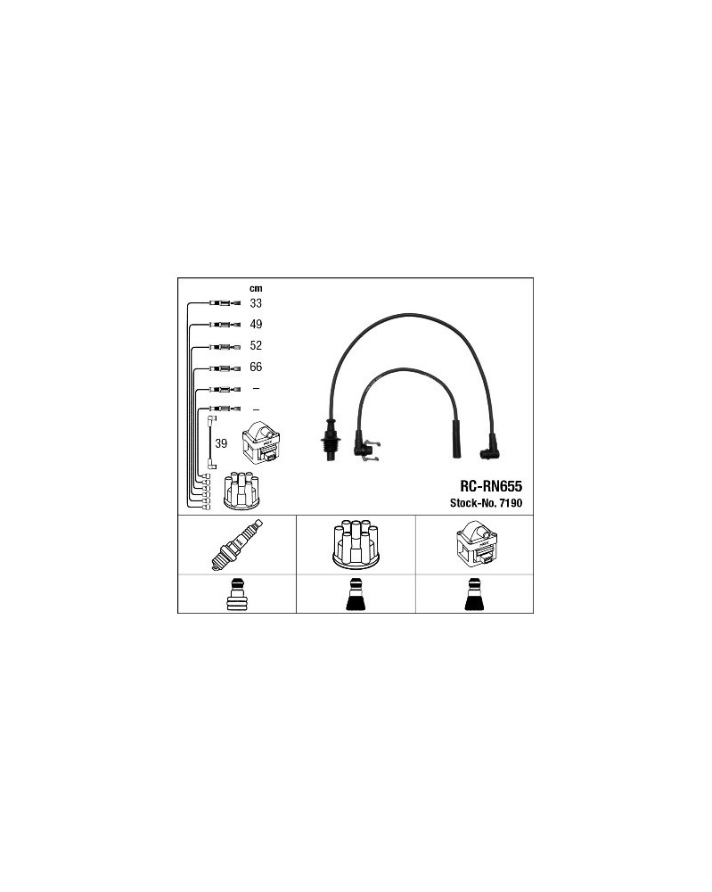 Kit de câbles d'allumage NGK Ref : 7190 | Mongrossisteauto.com