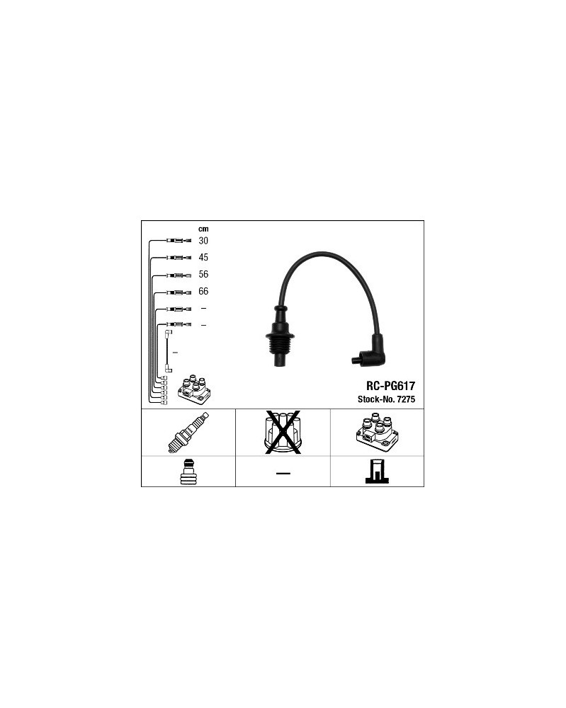 Kit de câbles d'allumage NGK Ref : 7275 | Mongrossisteauto.com