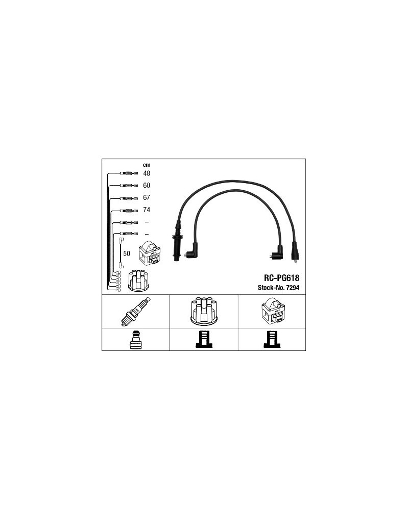 Kit de câbles d'allumage NGK 7294 adaptable PSA RENAULT DACIA | Mongrossisteauto.com