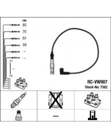 Kit de câbles d'allumage NGK Ref : 7302 | Mongrossisteauto.com