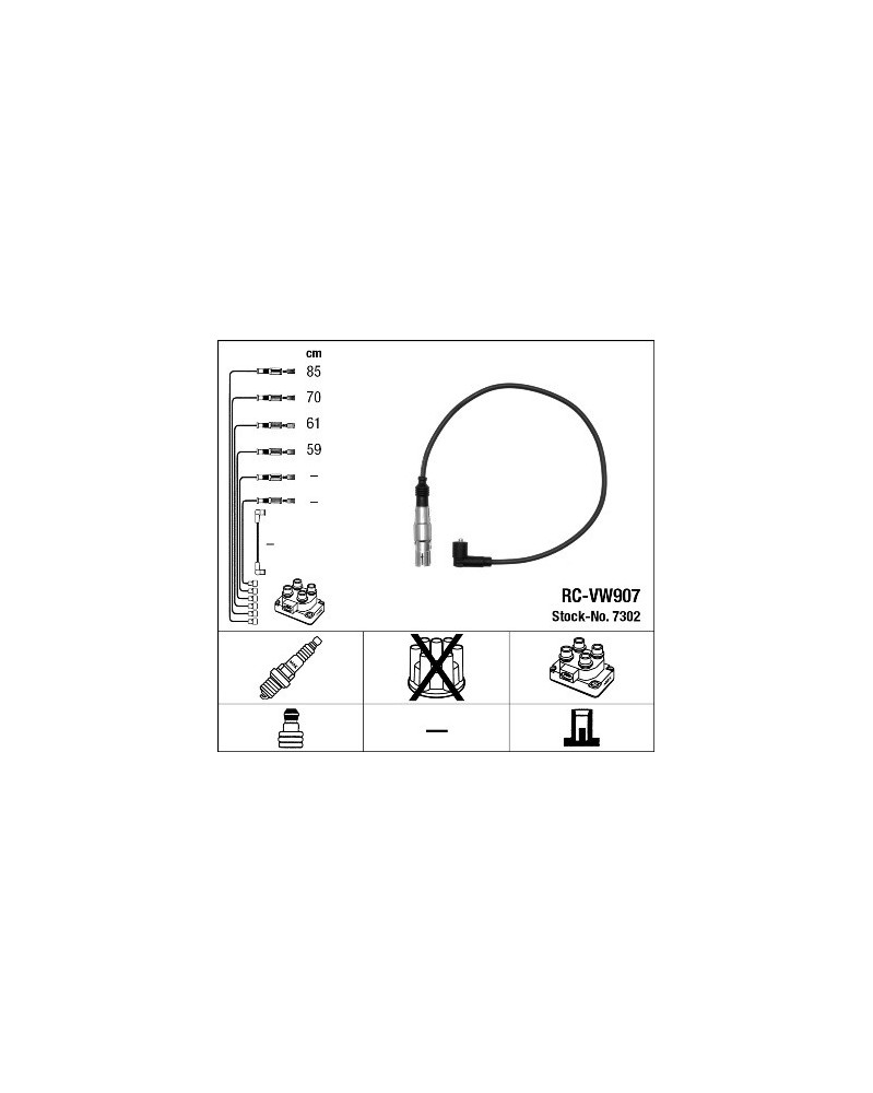 Kit de câbles d'allumage NGK Ref : 7302 | Mongrossisteauto.com