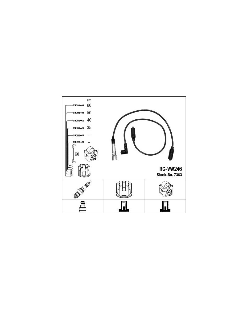 Kit de câbles d'allumage NGK Ref : 7363 | Mongrossisteauto.com