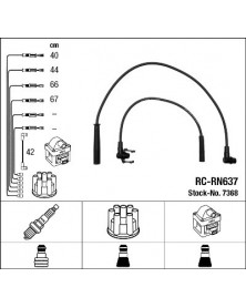Schéma kit de câbles d'allumage 7368 NGK adaptable RENAULT DACIA | Mongrossisteauto.com