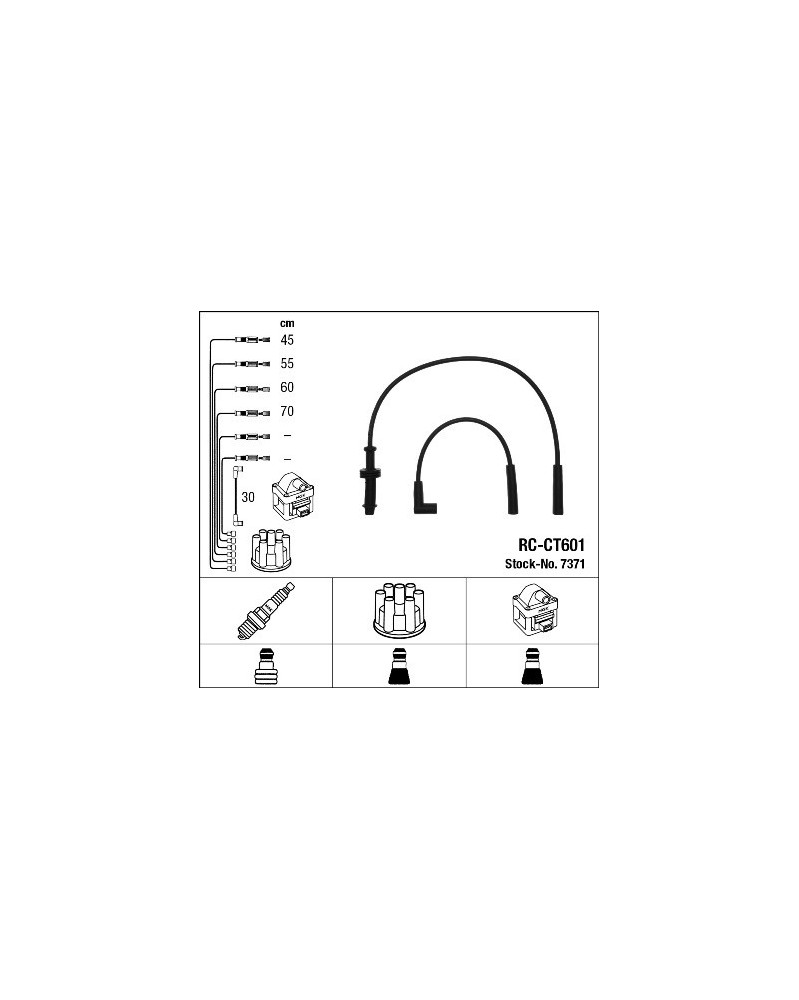 Kit de câbles d'allumage NGK Ref : 7371 | Mongrossisteauto.com