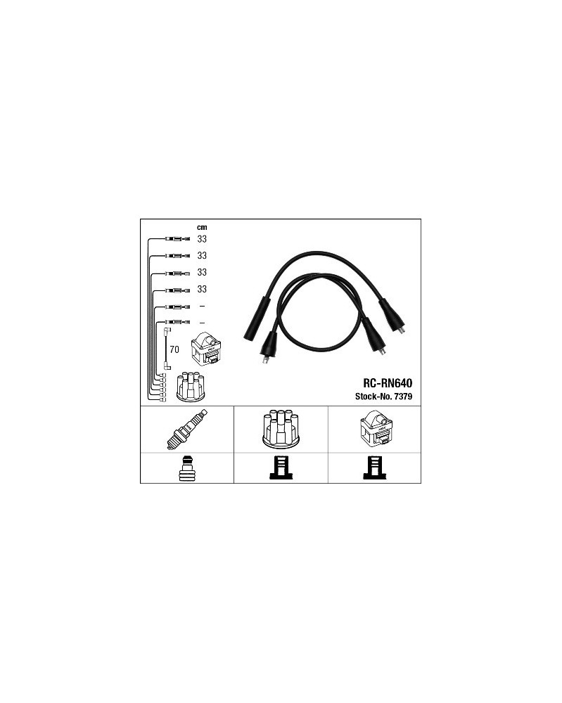 Kit de câbles d'allumage NGK Ref : 7379 | Mongrossisteauto.com