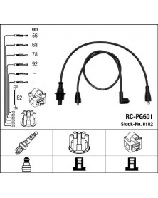 Kit de câbles d'allumage NGK Ref : 8182 adaptable PEUGEOT | Mongrossisteauto.com