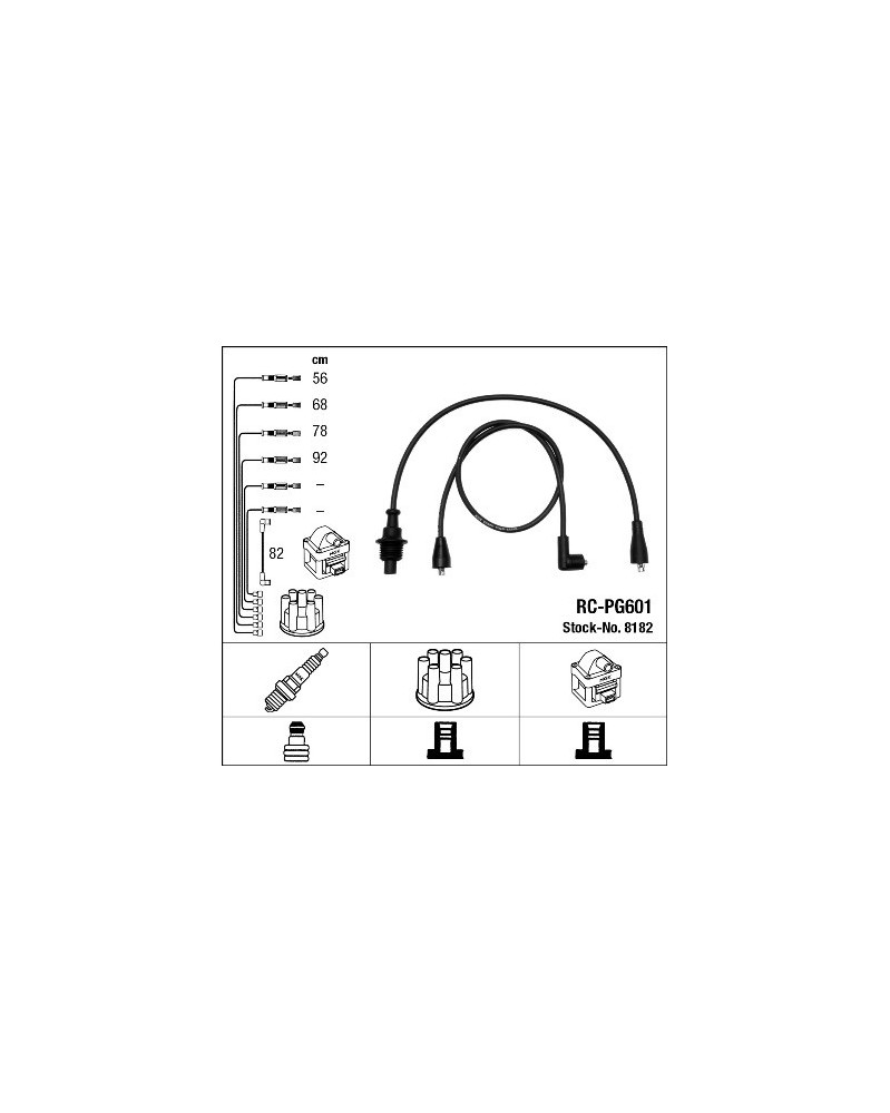 Kit de câbles d'allumage NGK Ref : 8182 adaptable PEUGEOT | Mongrossisteauto.com Kit de câbles d'allumage NGK Ref : 8182 adaptable PEUGEOT | Mongrossisteauto.com