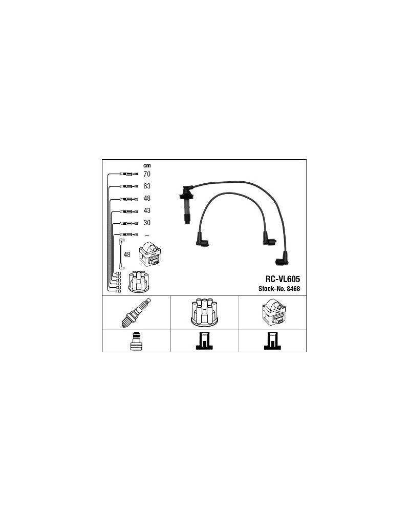 Kit de câbles d'allumage NGK Ref : 8468 adaptable RENAULT | Mongrossisteauto.com