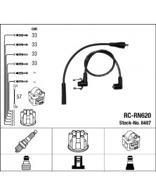 Schéma câbles d'allumage 8487 NGK adaptable RENAULT | Mongrossisteauto.com