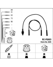 Kit de câbles d'allumage NGK Ref : 8495 adaptable PEUGEOT CITROËN | Mongrossisteauto.com