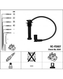 Schéma kit de câbles d'allumage 8541 NGK adaptable FORD | Mongrossisteauto.com