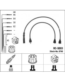 Kit de câbles d'allumage NGK Ref : 8748 adaptable SUZUKI | Mongrossisteauto.com