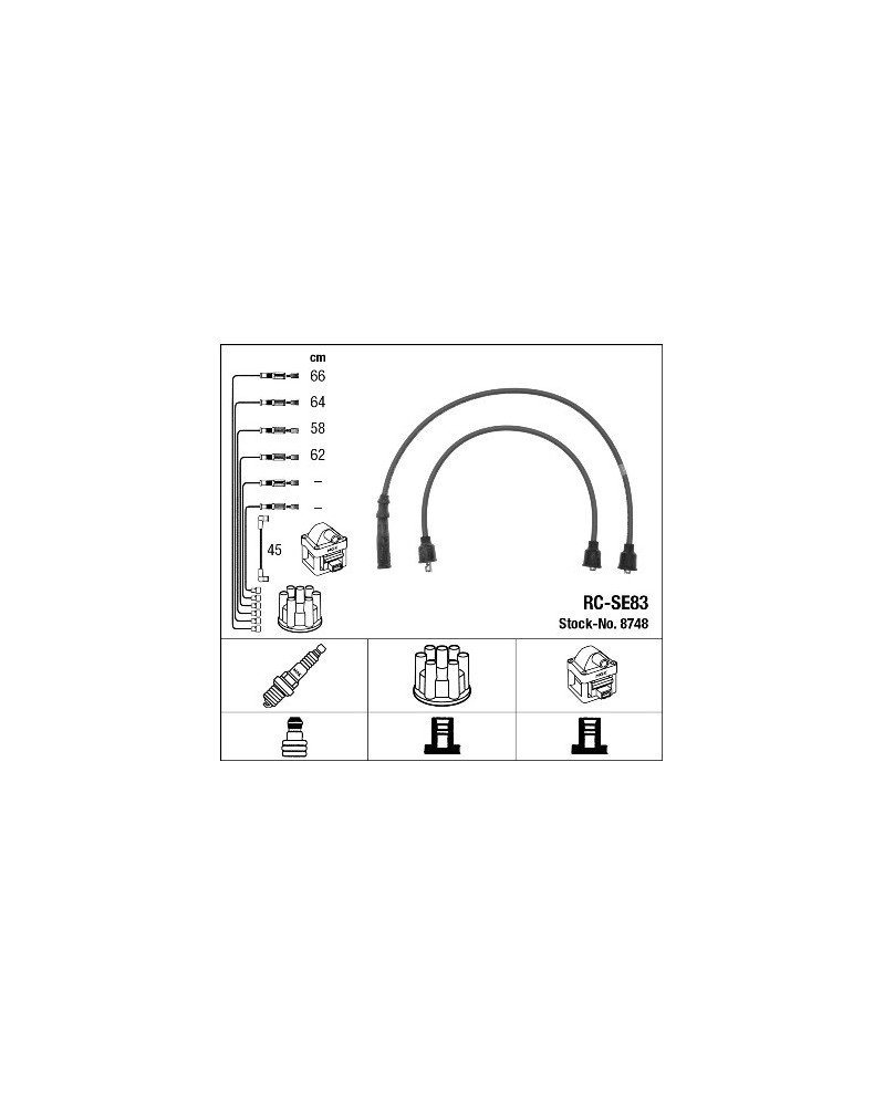 Kit de câbles d'allumage NGK Ref : 8748 adaptable SUZUKI | Mongrossisteauto.com