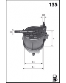 Schéma filtre à carburant MECAFILTER ELG5364 adaptable PSA TOYOTA | Mongrossisteauto.com