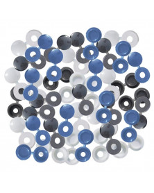 Cache Rivets, bleu, noir et blanc, 20pcs - Fixeco | Mongrossisteauto.com