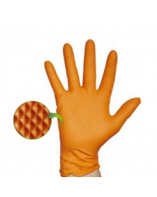 Gants nitrile, orange, taille M, x50 - Rubberex | Mongrossisteauto.com