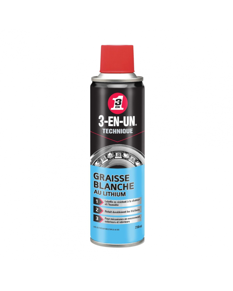 Graisse blanche, lithium, 250 ml - 3 en 1 | Mongrossisteauto.com