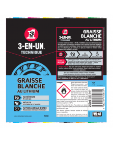 Graisse blanche, lithium, 250 ml - 3 en 1 | Mongrossisteauto.com