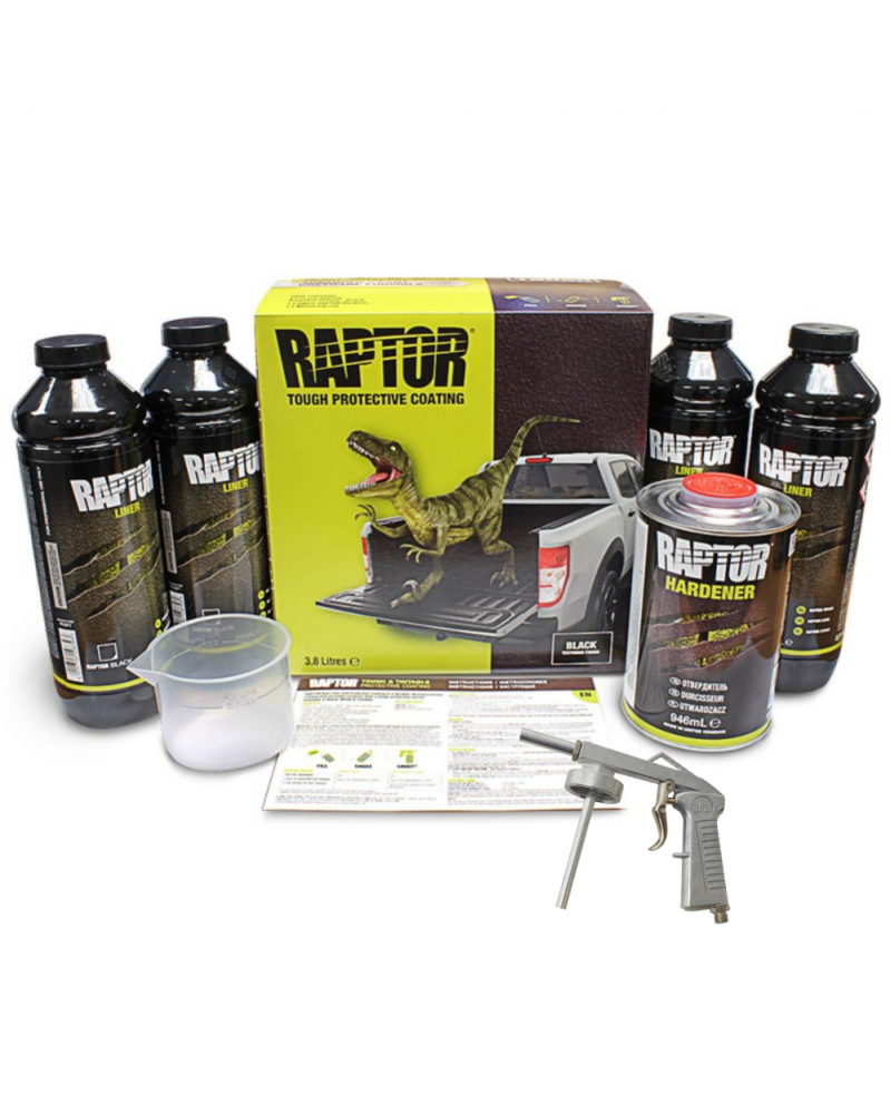 Kit Raptor Liner, rénovation carrosserie, noir (pistolet inclus) - Upol | Mongrossisteauto.com