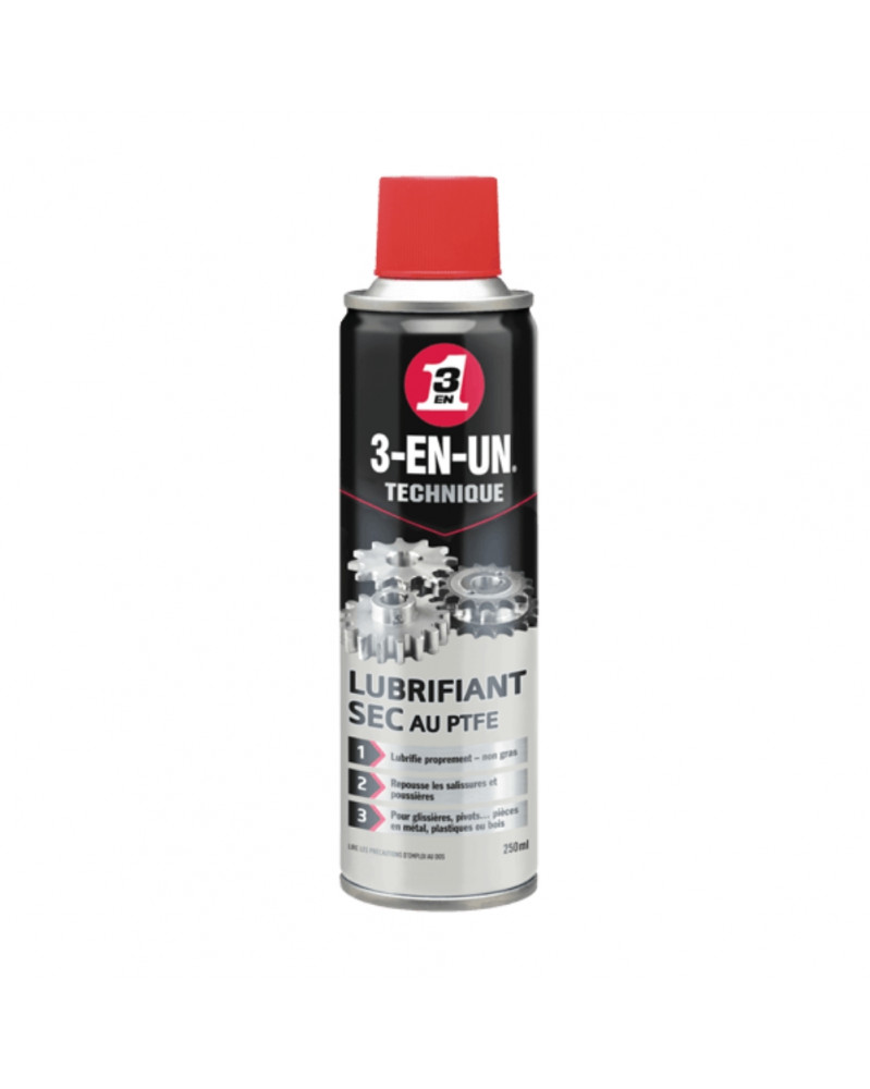 Lubrifiant au PTFE, sec, 250ml - 3 en 1 | Mongrossistauto.com