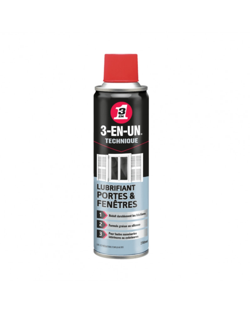 Lubrifiant, portes et fenêtres, 250 ml - 3-EN-UN | Mongrossisteauto.com