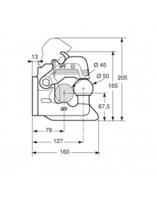 Kit Crochet à boule d’attelage 70C/4 4 trous avec vis de fixation - Pommier | Mongrossisteauto.fr