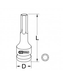 Douille tournevis, douille à chocs longue, torxs 1/2, T30 - KSTOOLS  | Mongrossisteauto.com