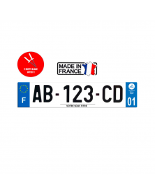 Plaque d'immatriculation région 01 | MonGrossisteAuto.com