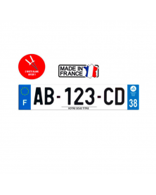Plaque d'immatriculation région 38 | MonGrossisteAuto.com