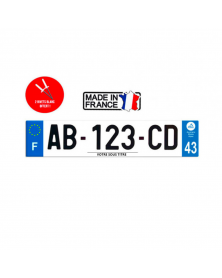Plaque d'immatriculation région 43 | MonGrossisteAuto.com
