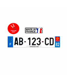 Plaque d'immatriculation région 82 | MonGrossisteAuto.com