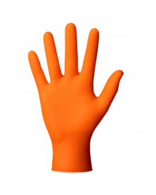 Gants nitrile non poudrés, taille M , boîte de 50, orange - MERCATOR | Mongrossisteauto.com